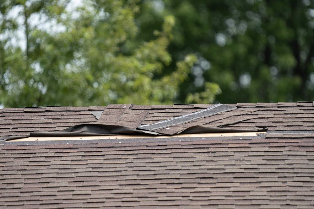 storm damaged roof in Morgantown