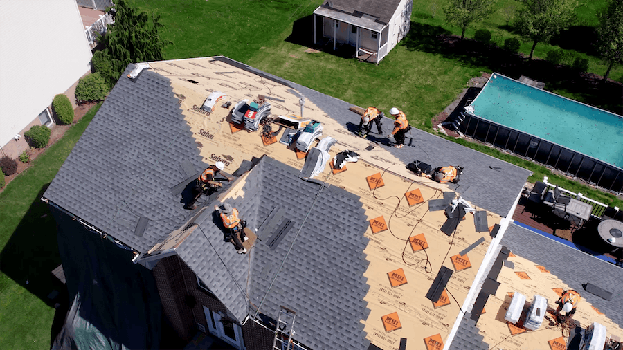 Asphalt roofing installation